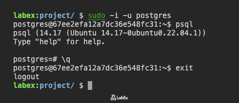 PostgreSQL psql shell connection
