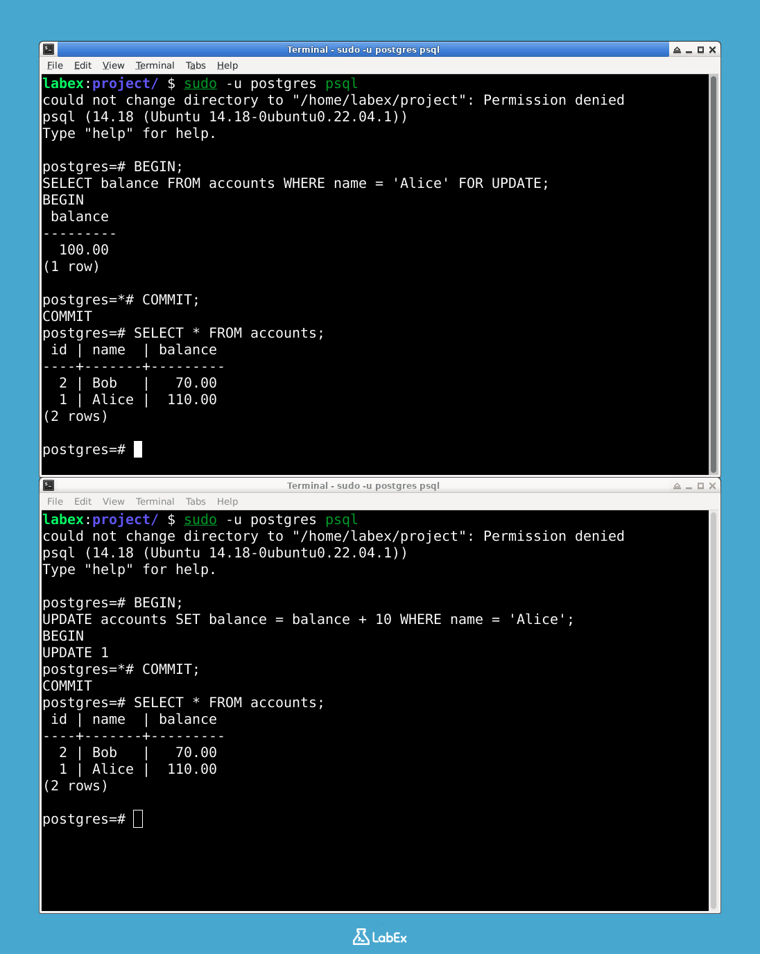 PostgreSQL 并发更新模拟