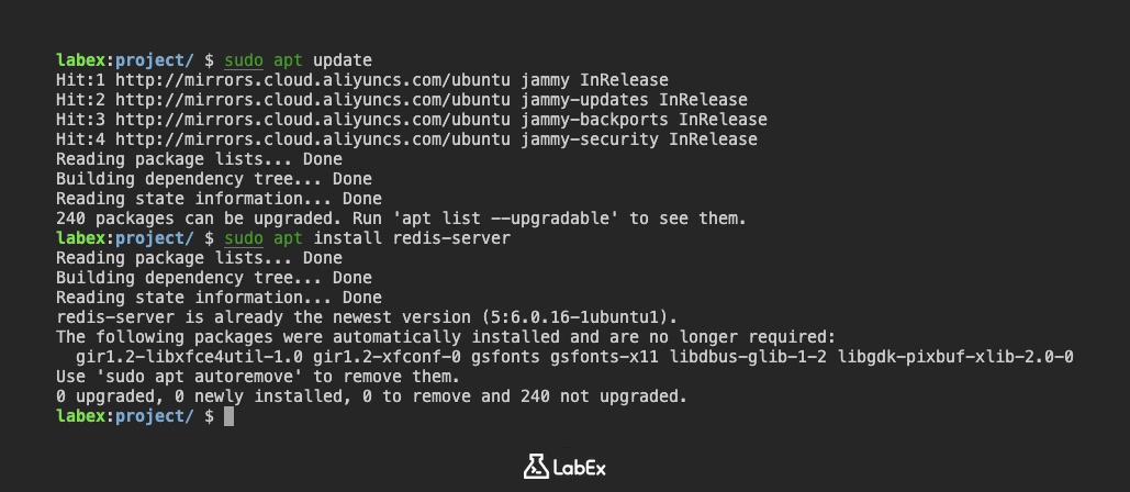 Redis installation confirmation