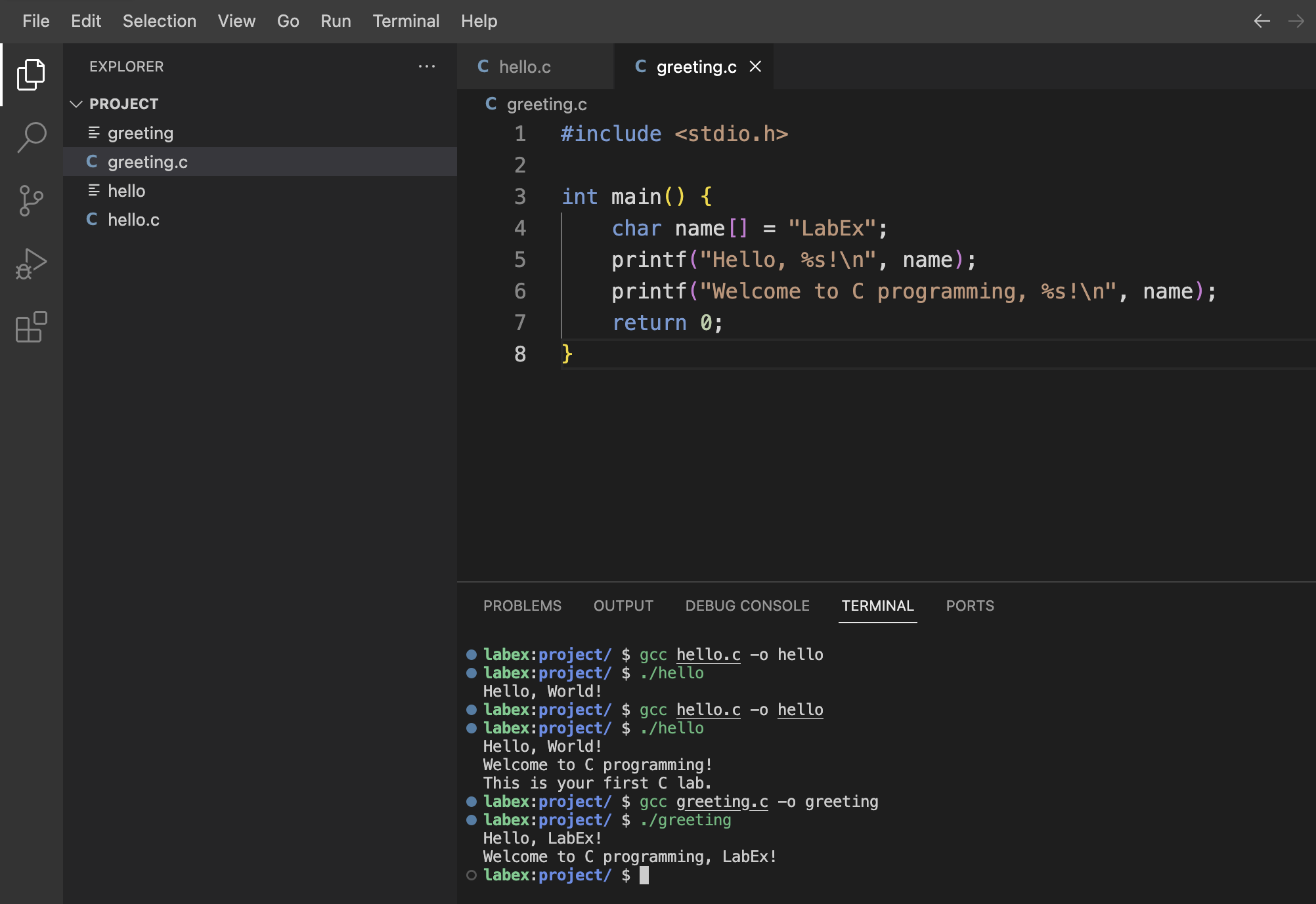C 代码编辑器截图