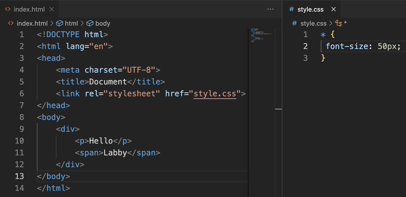 Universal selector example