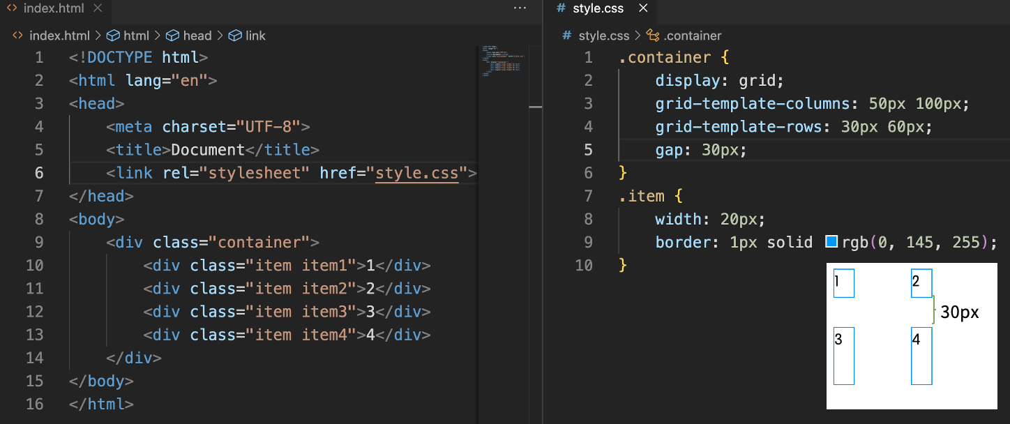 CSS 网格间距示例