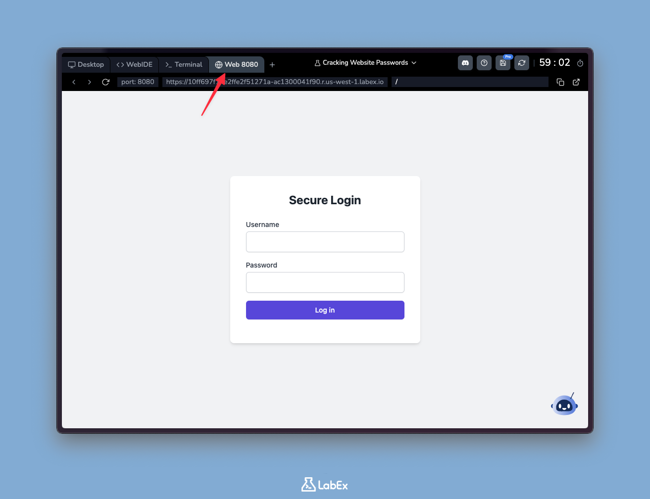 LabEx web browser tab
