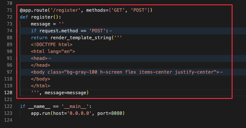 Interface do formulário de registro de usuário