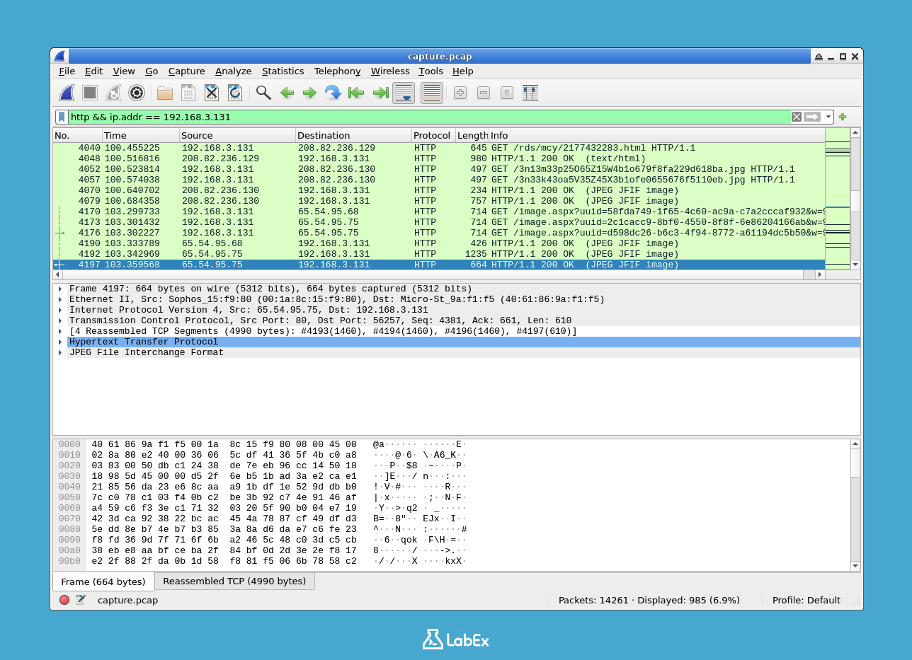 Wireshark HTTP 필터 조합