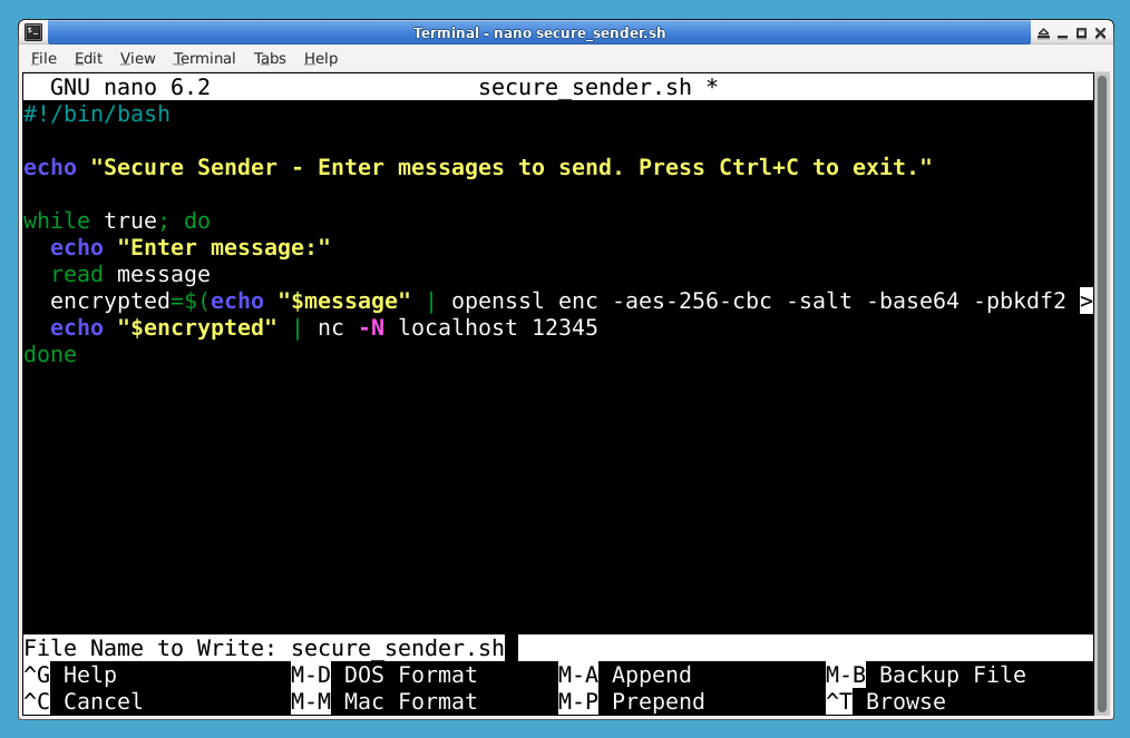 安全发送者脚本示例