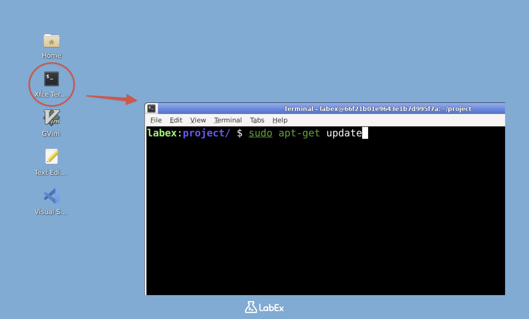 Xfce Terminal 打开截图