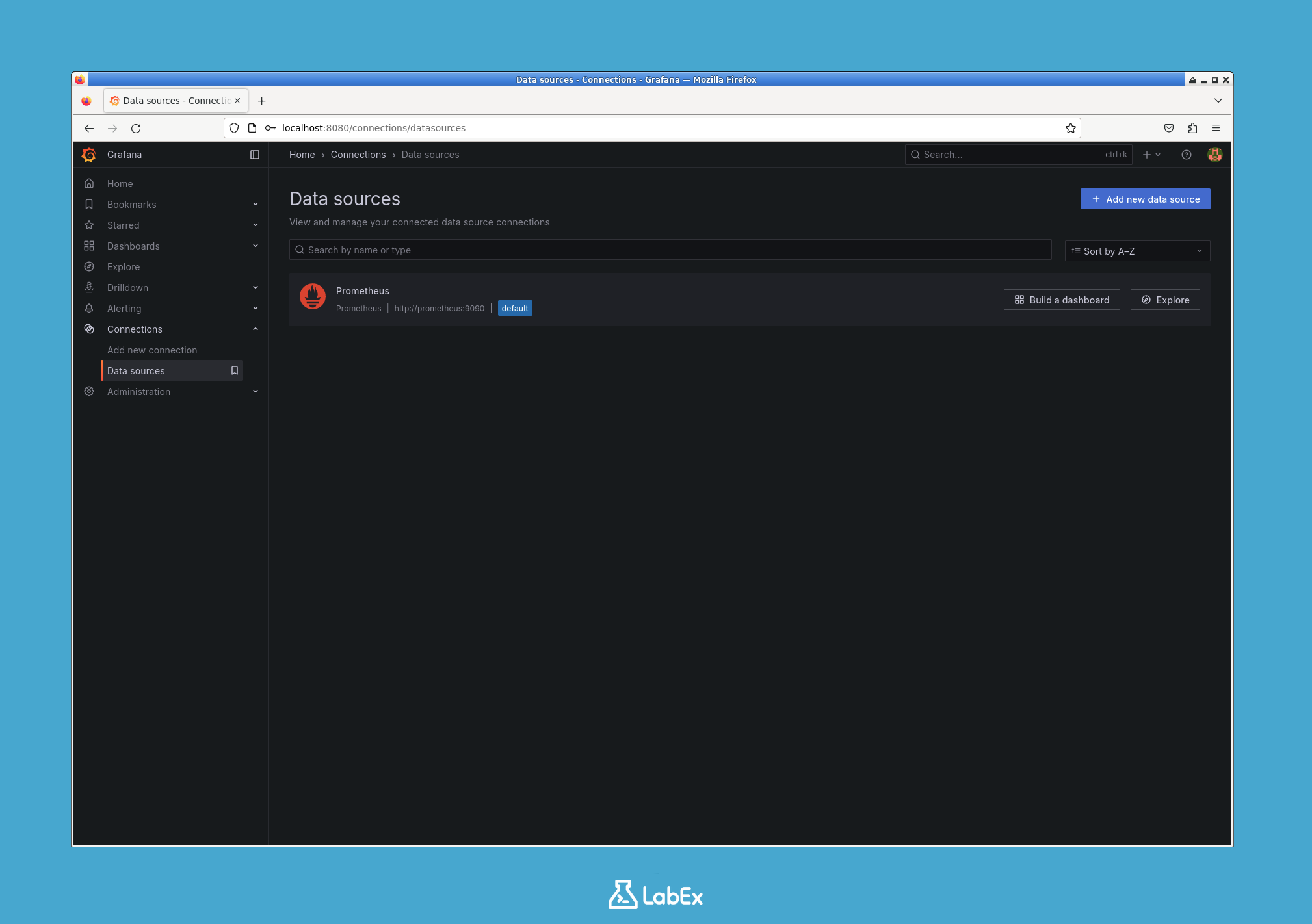 Grafana UI 显示 Prometheus 数据源选择