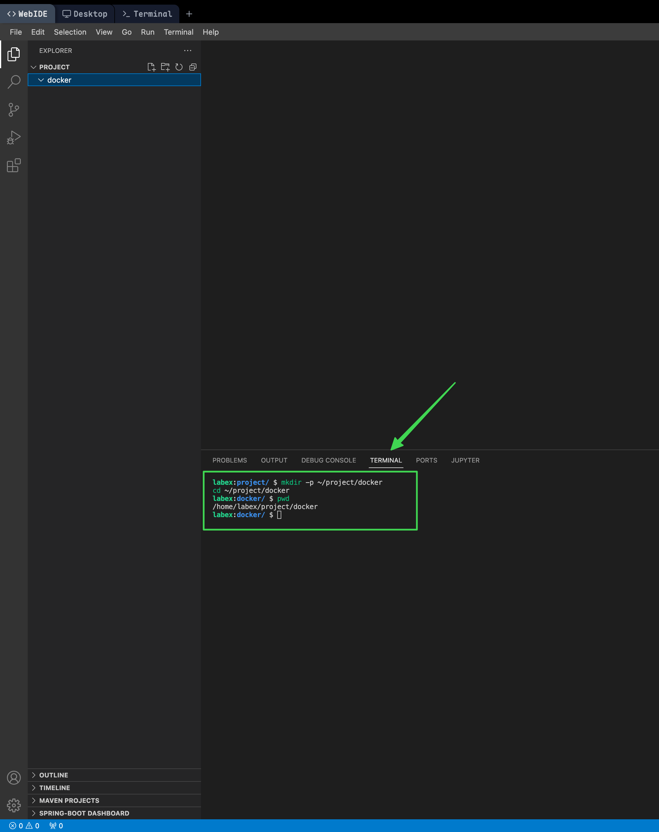 Terminal showing project directory creation commands