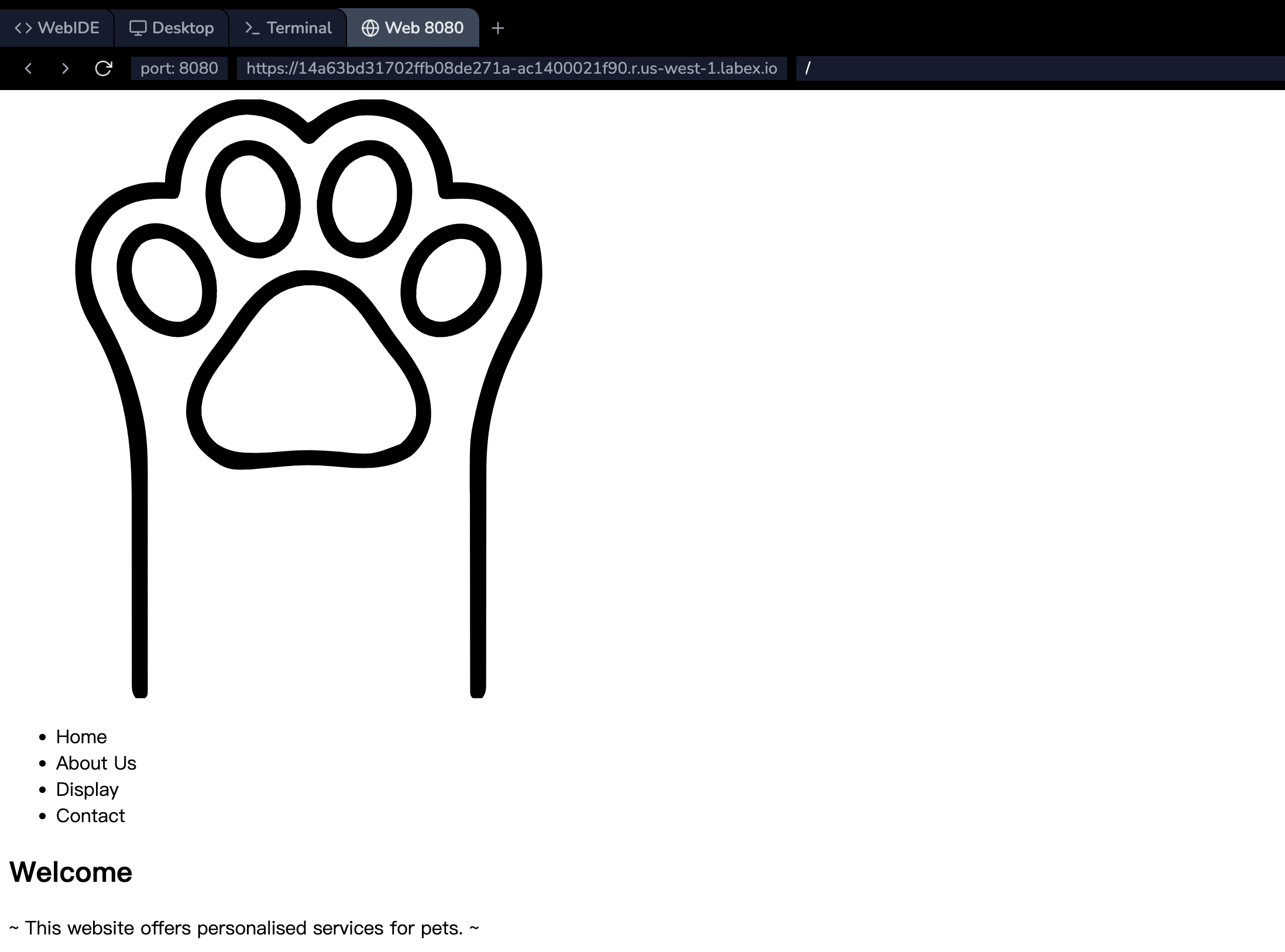 Contact Us form preview
