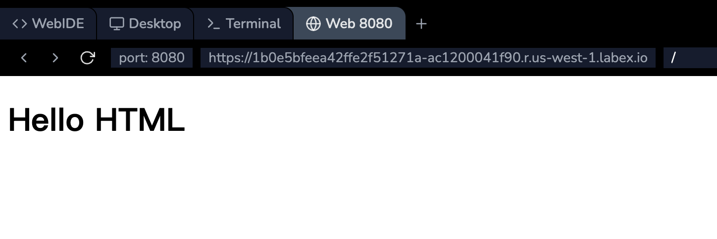 Botón de actualización de la pestaña Web 8080