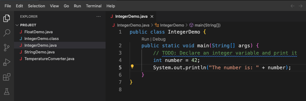 Java code example screenshot