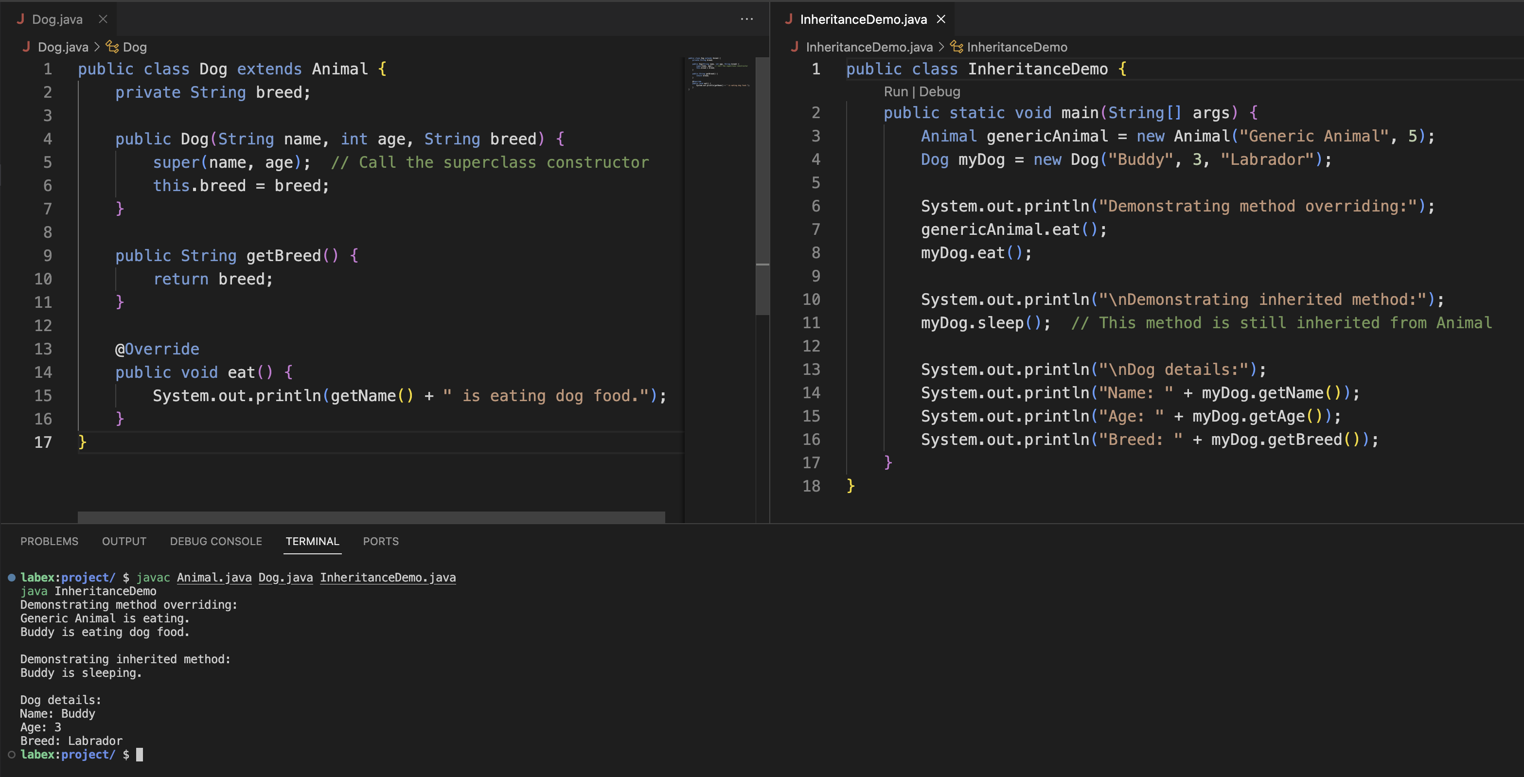 方法重写输出示例