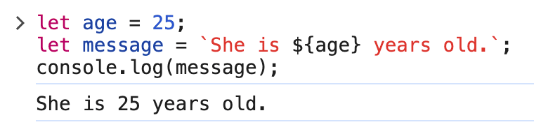 Variable interpolation example
