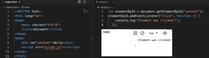 Event handling demonstration gif