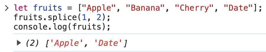 Array splice removing elements