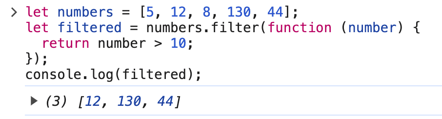 Filter 方法示例输出