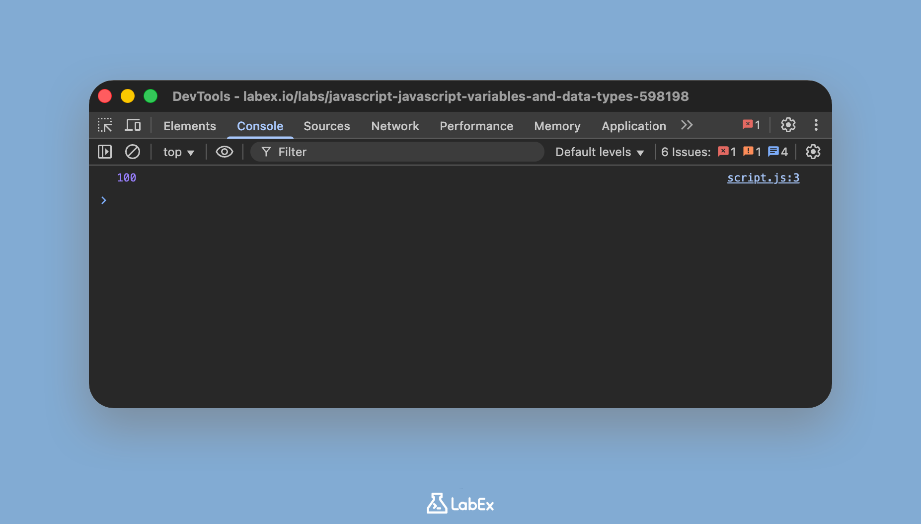 Console output showing userCount value