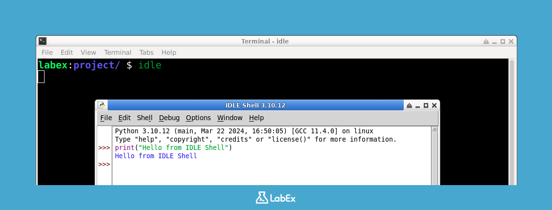 IDLE shell window example