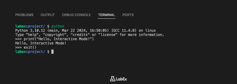 Python interactive mode in VS Code terminal