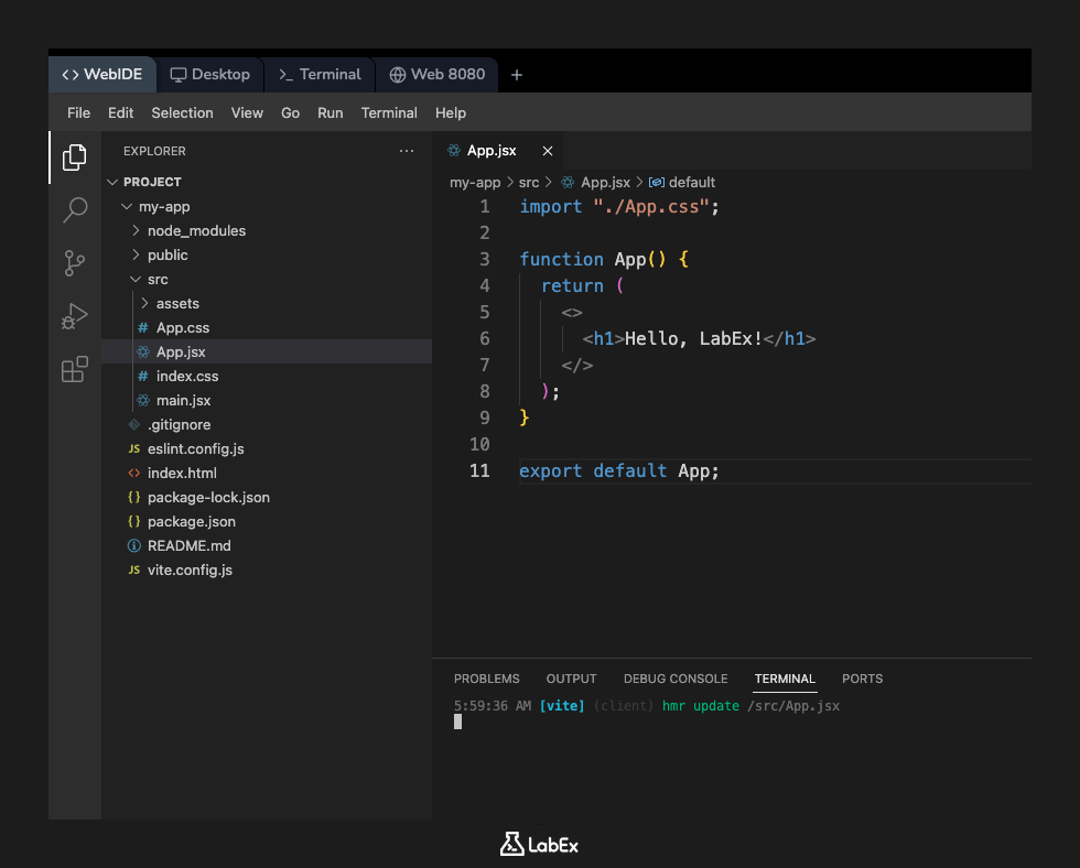 Appjsx 파일 내용에 H1 제목 포함
