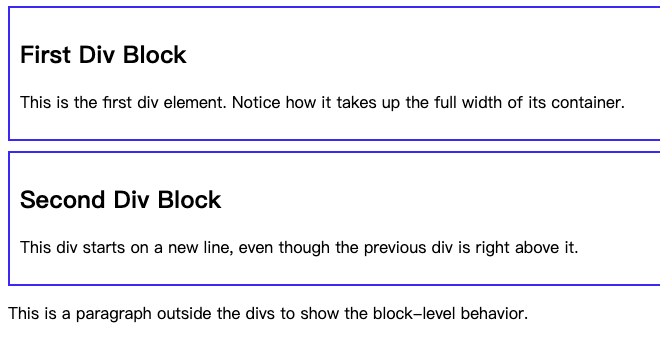 Div block-level layout example