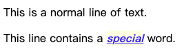 蓝色文本和浅黄色背景的样式化文本