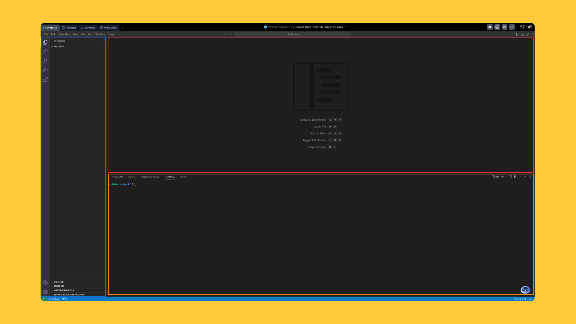 LabEx WebIDE 인터페이스 개요