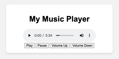 Simple music player webpage example