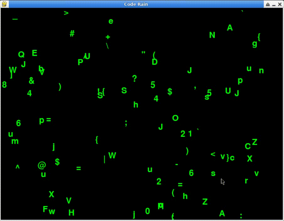 Project | Create a Code Rain Animation with Pygame | LabEx