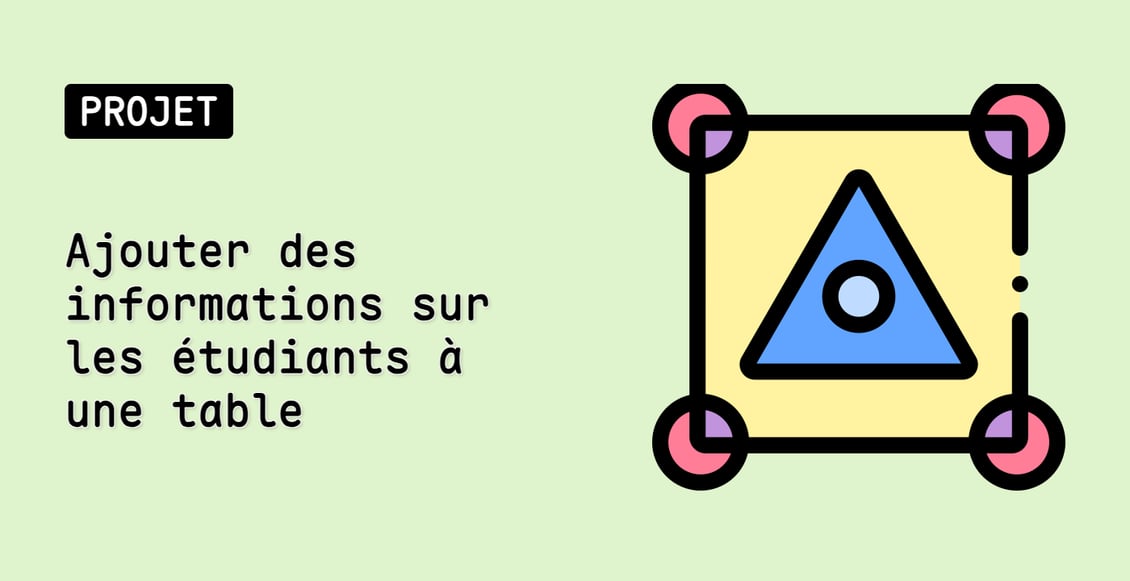 Ajouter des informations sur les étudiants à une table