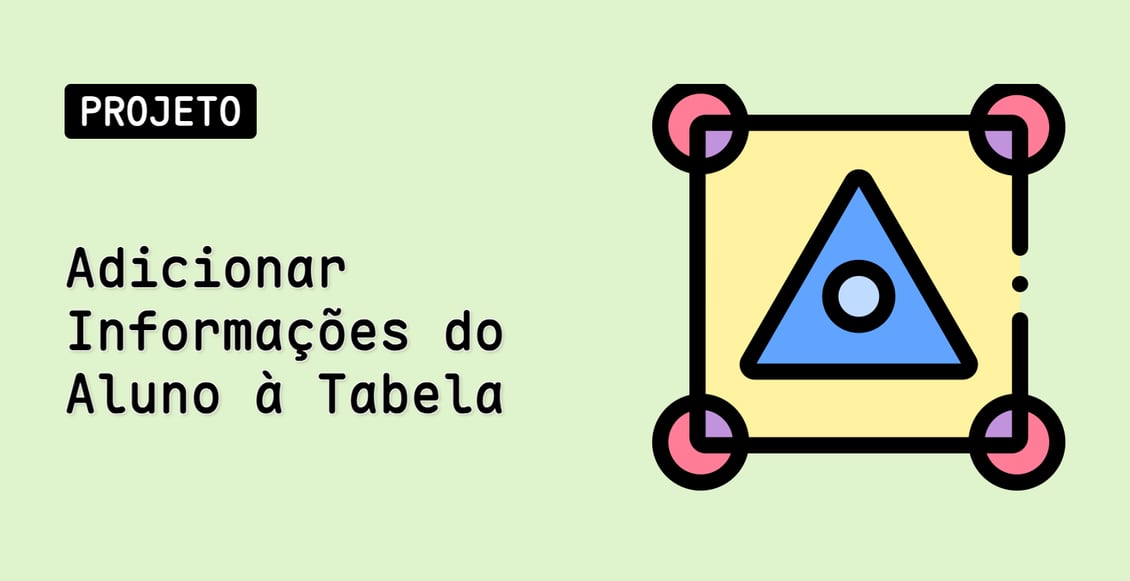 Adicionar Informações do Aluno à Tabela