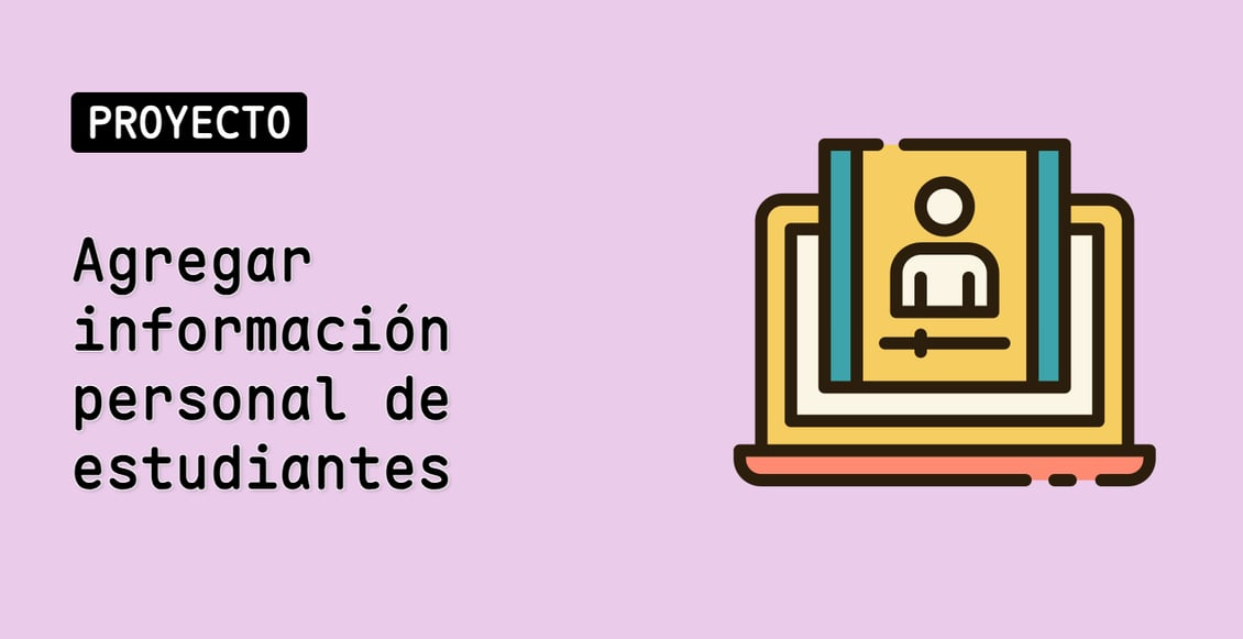 Agregar información personal de estudiantes