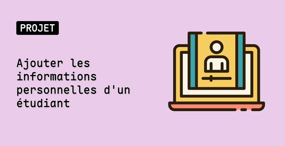 Ajouter les informations personnelles d'un étudiant