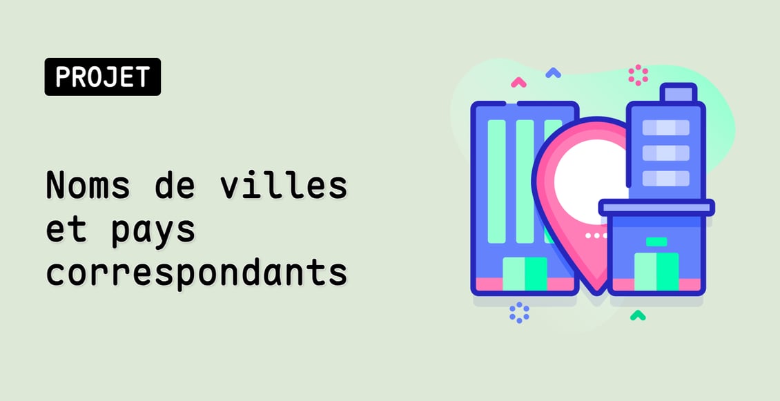 Noms de villes et pays correspondants