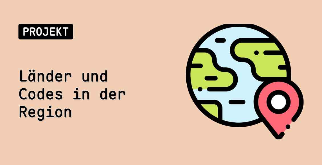 Länder und Codes in der Region