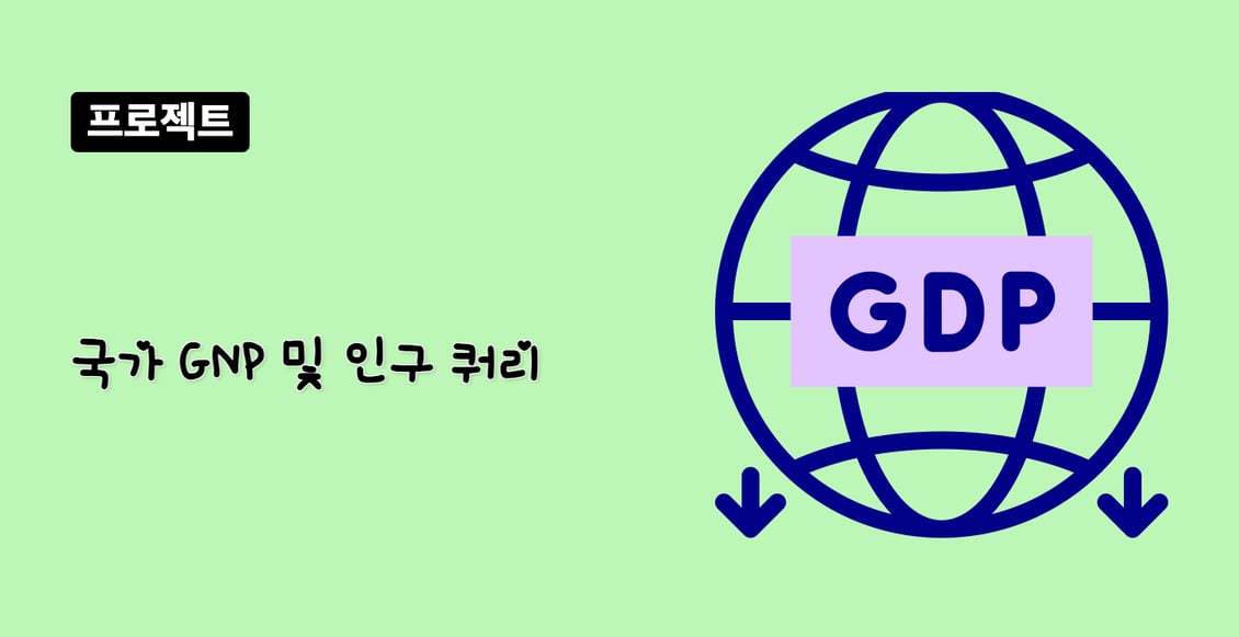국가 GNP 및 인구 쿼리