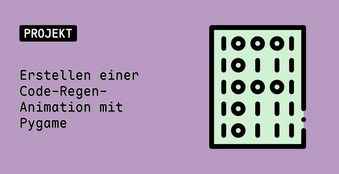 Erstellen einer Code-Regen-Animation mit Pygame