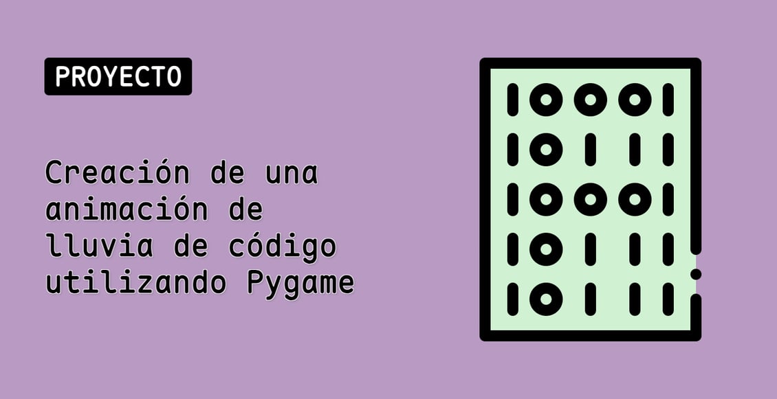 Creación de una animación de lluvia de código utilizando Pygame