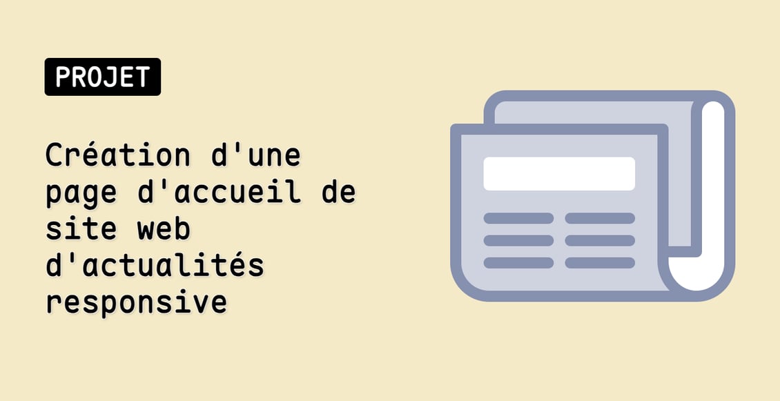 Création d'une page d'accueil de site web d'actualités responsive