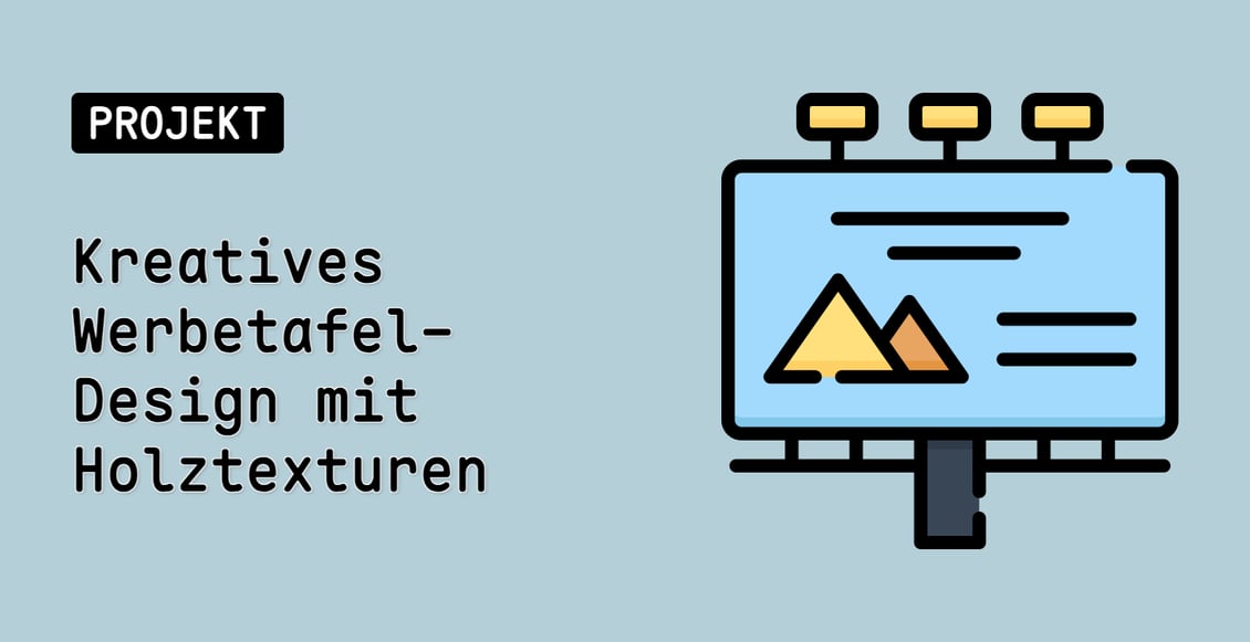 Kreatives Werbetafel-Design mit Holztexturen