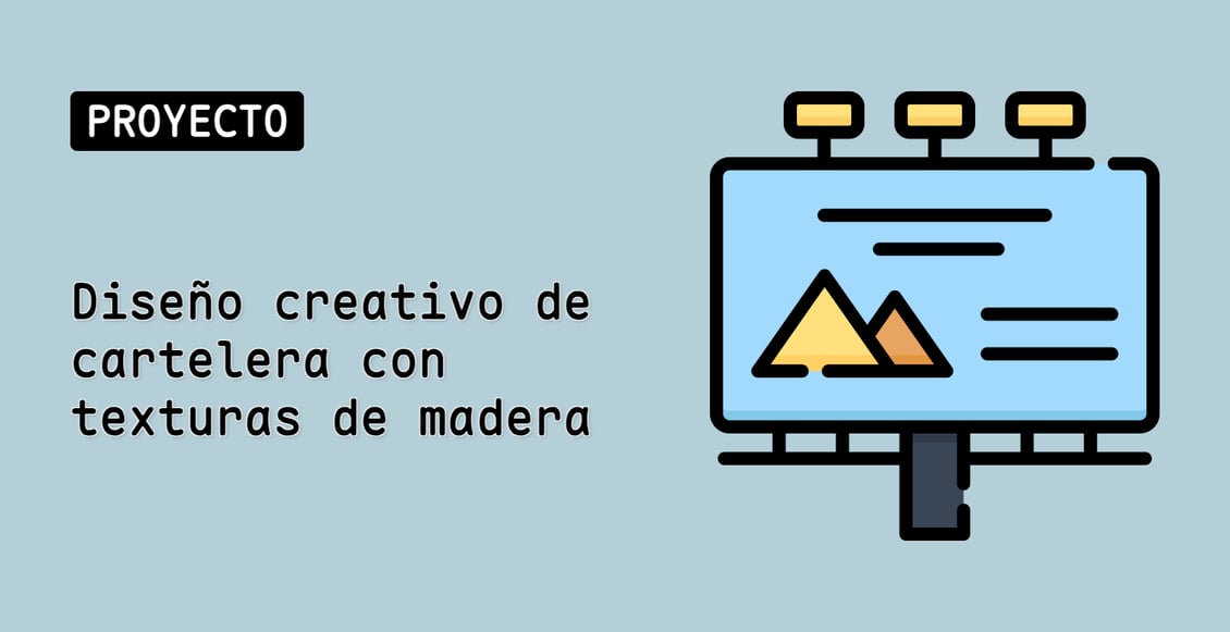 Diseño creativo de cartelera con texturas de madera