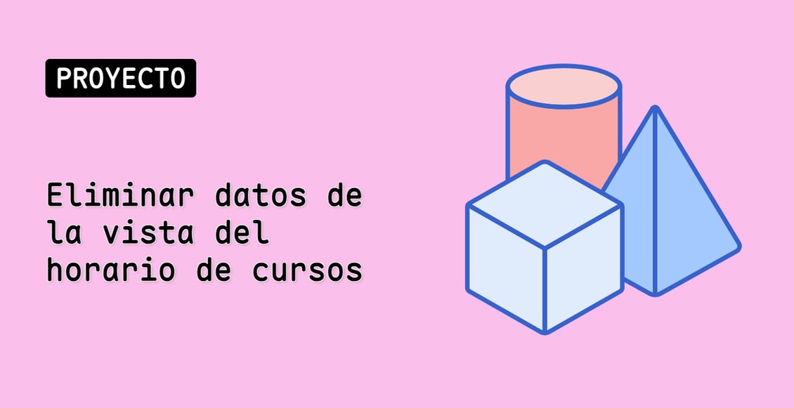 Eliminar datos de la vista del horario de cursos