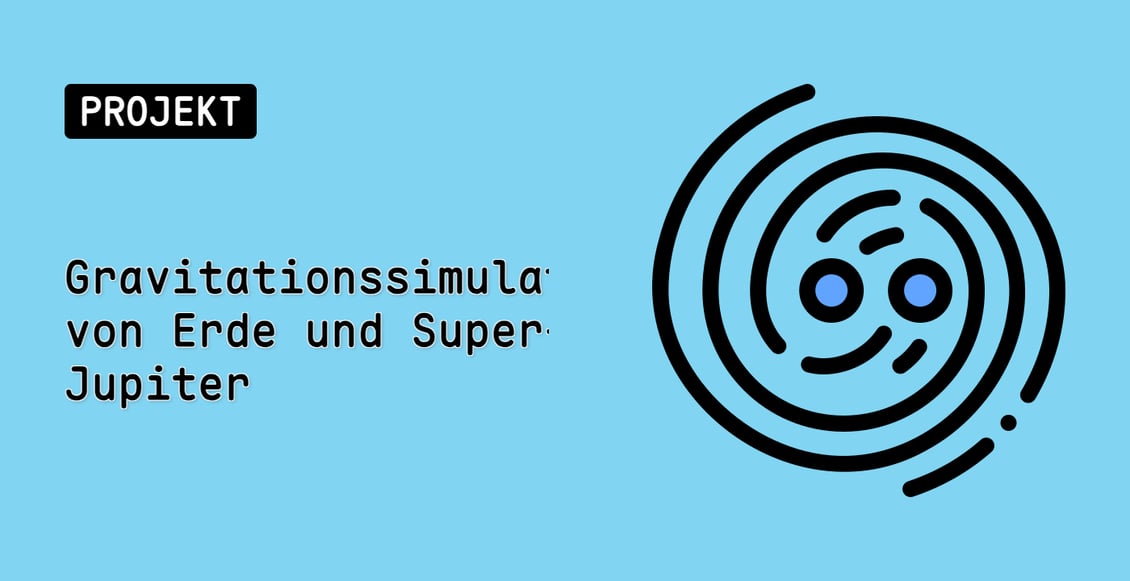 Gravitationssimulation von Erde und Super-Jupiter