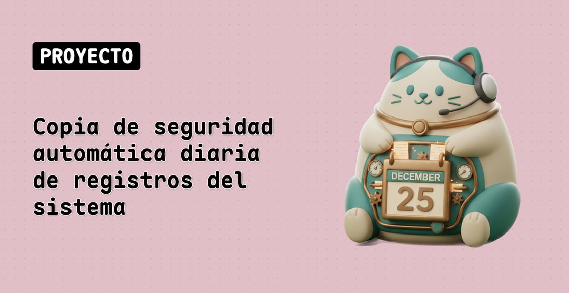 Copia de seguridad automática diaria de registros del sistema
