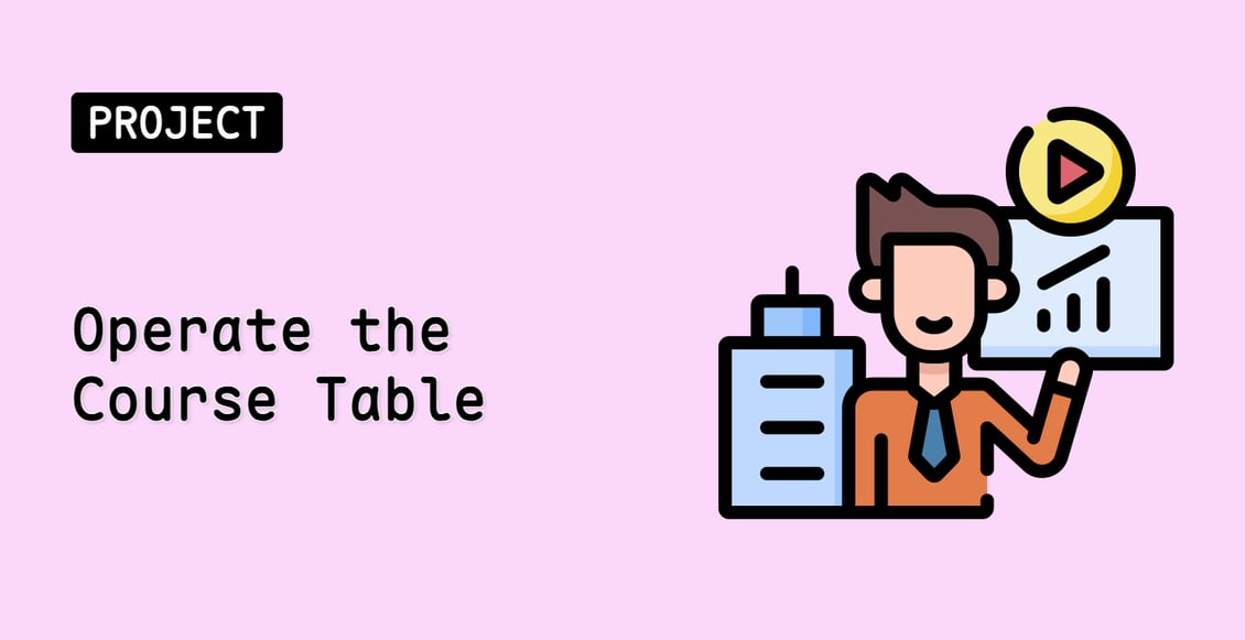 Operate the Course Table