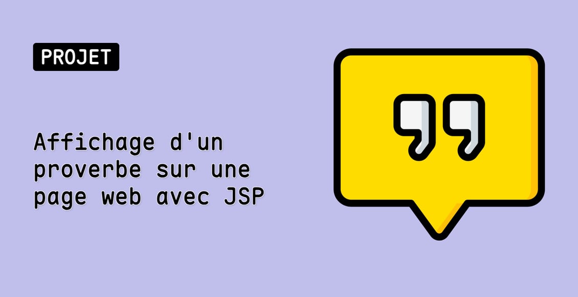 Affichage d'un proverbe sur une page web avec JSP