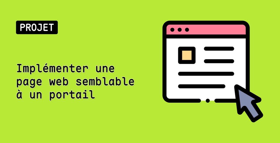 Implémenter une page web semblable à un portail