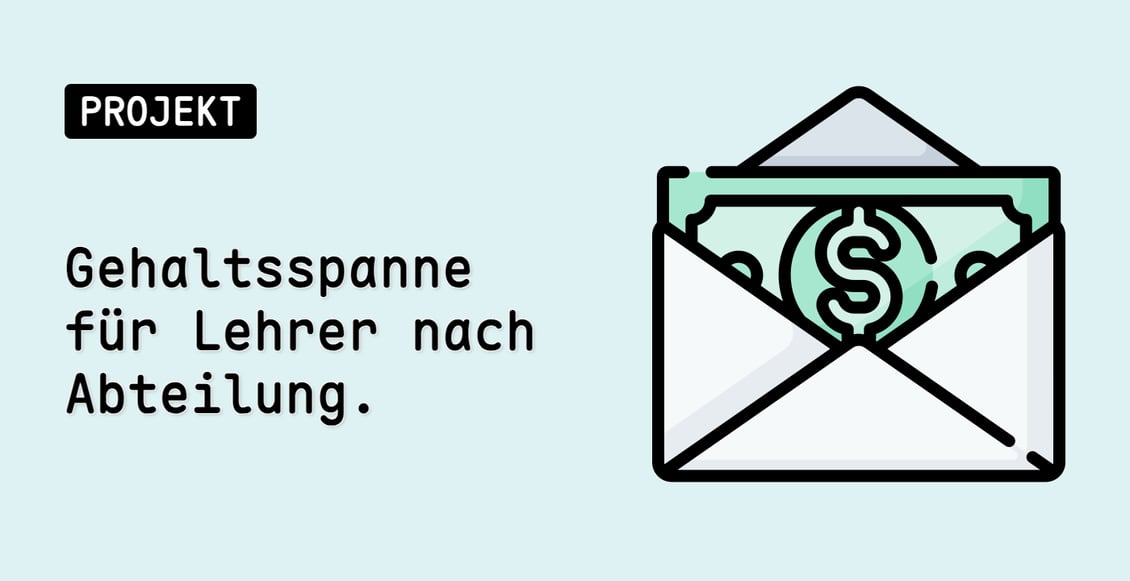 Gehaltsspanne für Lehrer nach Abteilung.