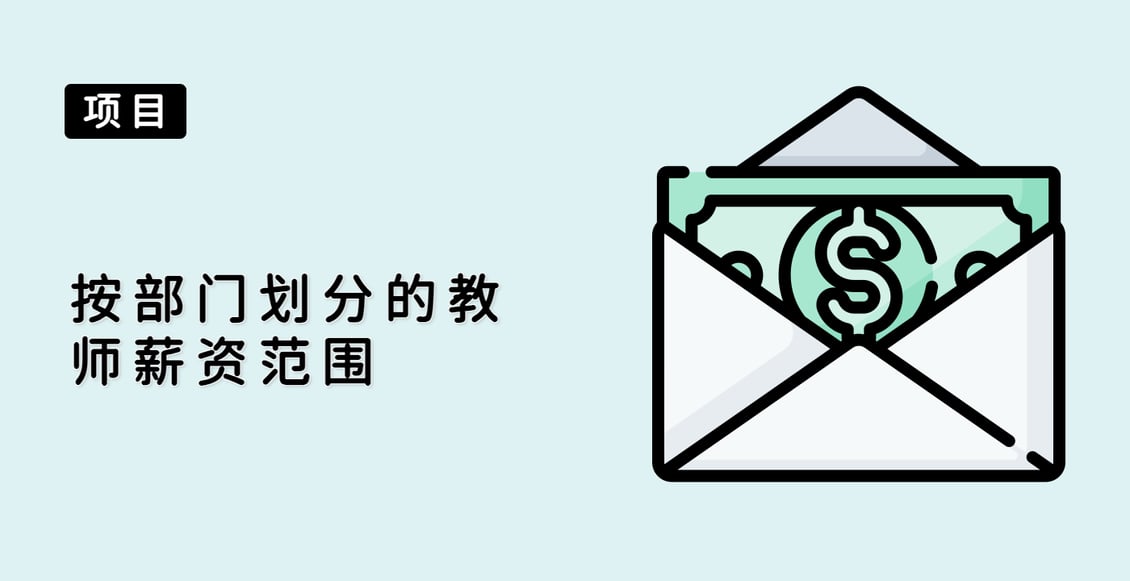 按部门划分的教师薪资范围